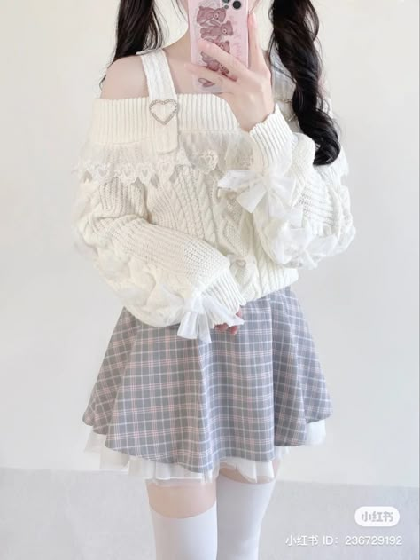 Soft Aesthetic Outfits, Cute Pastel Outfits, Simpul Dasi, Kawaii Outfits Aesthetic, Kawaii Fashion Outfits, Japanese Outfits, Really Cute Outfits, Kawaii Clothes, Girly Outfits