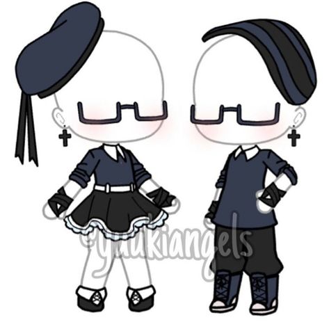 Gacha School, School Uniform Ideas, Outfit Ideas School, Uniform Ideas, Outfits Baggy, Clothing Sketches, Famous Outfits, Club Hairstyles, Twin Outfits