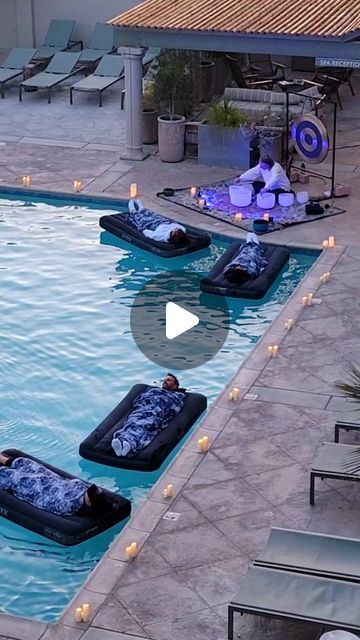 Floating Meditation, Bahama Resort, Resident Events Ideas Apartments, Wellness Corner, Resident Events, Summer Vision, Healing Room, Wellness Studio, Sound Bath