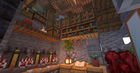 Brewing Minecraft Room, Mc Brewing Room, Potion Station Minecraft, Potion Minecraft Room, Potion Room Minecraft Design, Minecraft Potion Room Design, Minecraft Alchemy Lab, Minecraft Extra Room Ideas, Minecraft Alchemy House