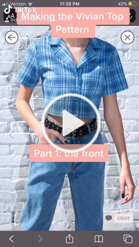 Vivian Top, Shirts Outfit, Sewing Fashion, Diy Fashion Clothing, Crop Top Shirts, Top Pattern, Sewing Inspiration, Pattern Making, Vintage Shirts