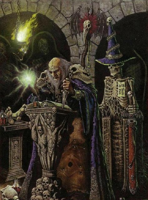 Vampire Counts, Evil Wizard, Fantasy Wizard, Dungeons And Dragons Art, Art Noir, Warhammer Art, Occult Art, Pulp Art, Magic Book