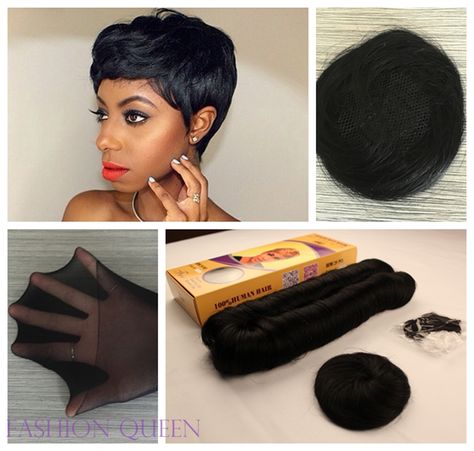 Short cut Weave Short Hairstyles, Extensions For Short Hair, Cap Hairstyles, Short Weave Hairstyles, Bump Hairstyles, Hair African, Hair Extensions For Short Hair, Short Weave, Hairstyles Tutorial