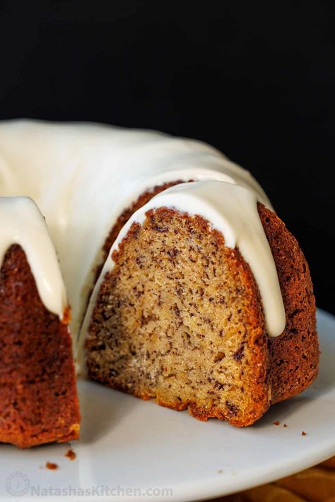 Our easy Banana Bundt Cake recipe uses six bananas for amazing flavor and texture. The easy recipe is topped with a quick cream cheese glaze. Easy Banana Bundt Cake, Banana Bread Bundt Pan, Banana Bundt Cake Recipes Easy, Banana Bundt Cake Recipes, Banana Bundt Cake Recipe, Cream Cheese Bundt Cake, Easy Bundt Cake Recipes, September Ideas, Banana Bundt Cake