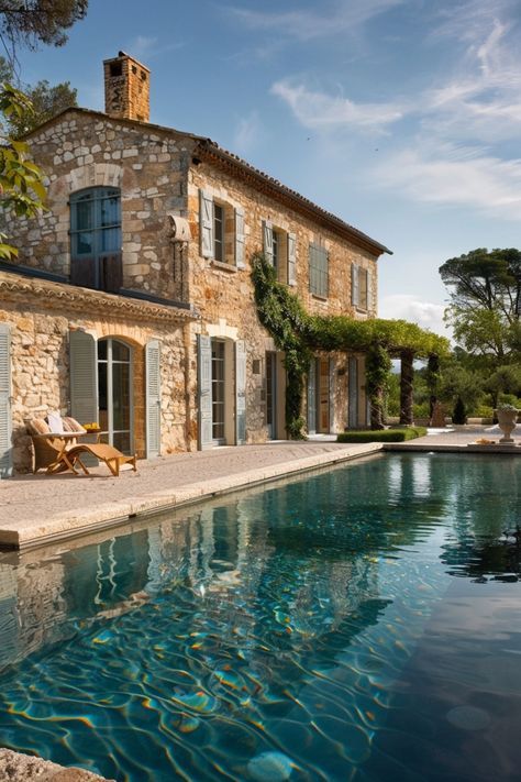 Vision Board Pictures House, Summer Home Exterior, Tuscany Houses, Provence Aesthetic, Portugal Villa, Provence Home, Provence House, Tuscany House, Italy House