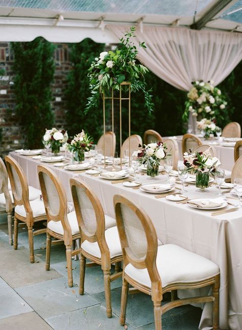 Dock Wedding, Pale Pink Weddings, Tuscan Inspired Wedding, Louis Chairs, Casual Beach Wedding, William Aiken House, Cane Back Chairs, Blue White Weddings, Pink Wedding Inspiration