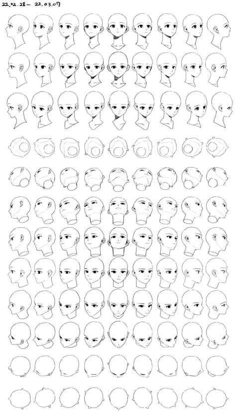 Face Angles, 얼굴 드로잉, Head Drawing, 얼굴 그리기, Anatomy Drawing, Figure Drawing Reference, Anime Drawings Tutorials, Anatomy Reference, Drawing Lessons