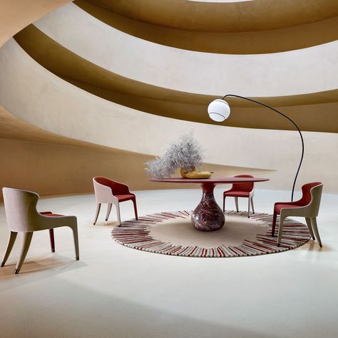 ROCHE BOBOIS I Official Website l French Art de Vivre Fall Interior Design, Fashion Interior Design, High End Furniture, Terracotta Floor, Lobby Interior, Roche Bobois, Missoni Home, Oval Table Dining, Mirror Interior