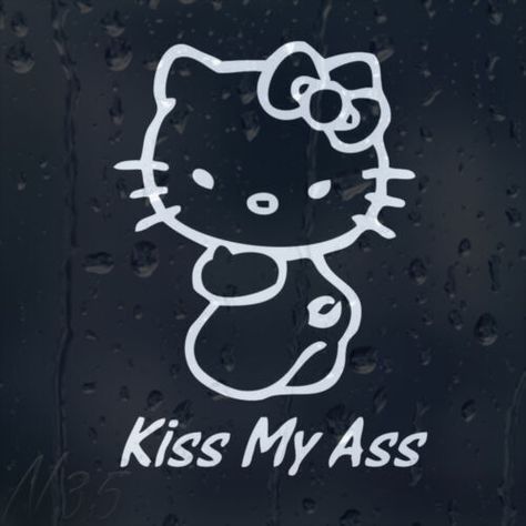 Hello Kitty Kiss, Kitty Kisses, Background Sticker, Wall Vinyl, Kiss My, No Background, Car Stuff, Window Wall, Wind Screen