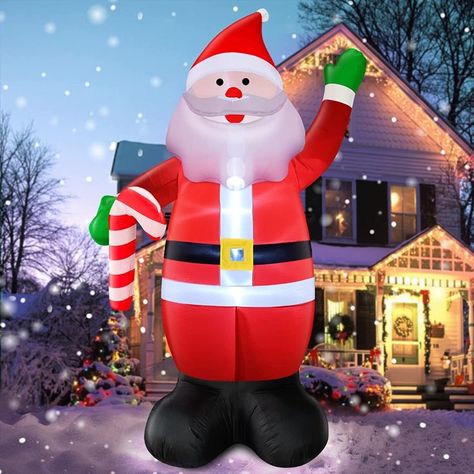 #christmas #holiday #decorations #yard #headturner Giant Santa is definitely a head turner for the holiday Christmas Yard Inflatables, Blow Up Christmas Decorations, Blow Up Santa, Christmas Blow Up, Inflatable Christmas Decorations Outdoor, Inflatable Christmas Decorations, Inflatable Santa, Santa Claus Decorations, Decorated Gift Bags