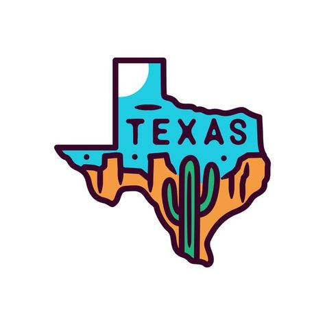 Texas sticker and label, monoline badge ... | Premium Vector #Freepik #vector #logo #label #nature #mountain Texas Illustration, Texas Attractions, Texas Logo, Texas Stickers, Texas Tattoos, Texas Destinations, Cactus Stickers, Texas Photo, Info Graphics