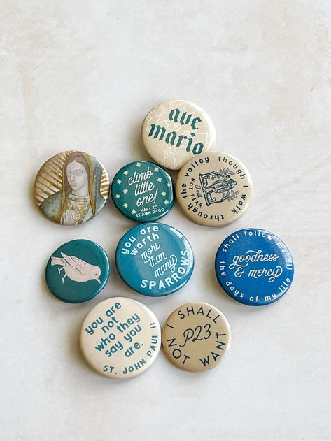 Set of 3 Catholic Button, Good Shepherd Set, Catholic Button Pack, I Shall Not Want, Psalm 23, Catholic Button, Catholic Gift, Christian Pin - Etsy Indonesia I Shall Not Want, Catholic Wall Art, Catholic Decor, Church Gifts, Juan Diego, Catholic Crafts, Good Shepherd, Church Activities, Our Lady Of Guadalupe