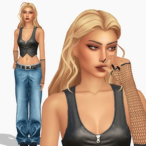 The Sims 4 Outfits, Sims 4 Outfits, Mods The Sims 4, Cc The Sims 4, Hair Earrings, Play Sims, Mixed Hair, Ts4 Cc, Sims 4 Clothing