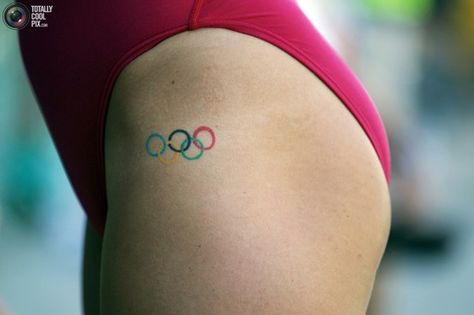 Olympic rings Olympic Tattoo, Swimming Tattoo, Sport Tattoos, Olympic Rings, Olympic Swimmers, Summer Tattoo, Ring Tattoos, Tattoo Aftercare, Dream Tattoos