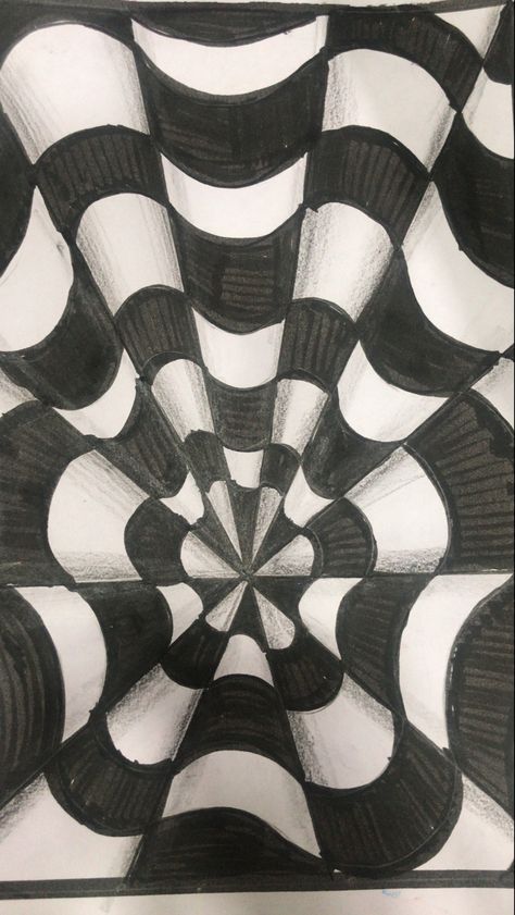 Opticle Illusions Drawing, Op Art Ideas, Op Art Projects, Optical Illusion Drawing, Illusion Drawings, Disney Drawings Sketches, Art Optical, Geometric Pattern Art, Optical Art