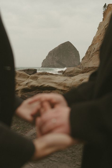 Oregon Engagement Session - kthrashphoto.com Music On The Beach, Sweet Cup, Cape Kiwanda, Before Sunset, Cannon Beach, Tide Pools, Iconic Landmarks, Oregon Coast, Play Music