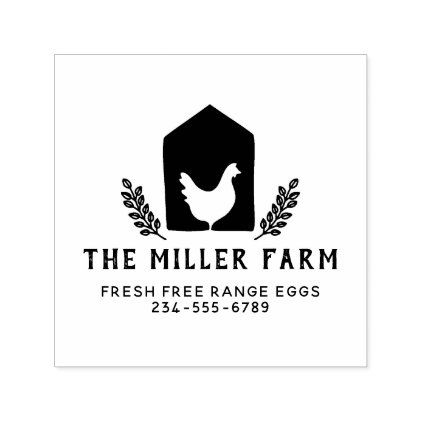 Rustic Botanical Chicken Logo Family Farm Egg Self-inking Stamp Coop Logo, Neighborhood Logo, Farm Logos, Chicken Silhouette, Logo Family, Farm Logo Design, Chicken Logo, Family Logo, Business Stamps