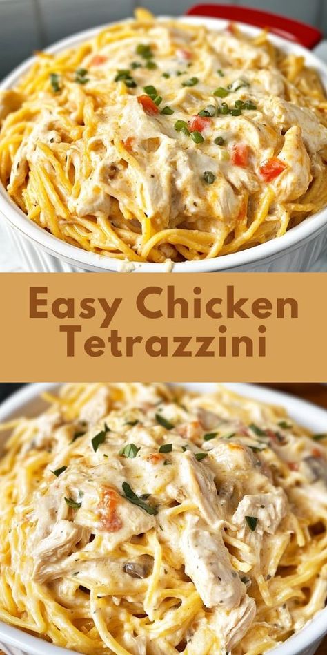 This Chicken Tetrazzini recipe is a lifesaver for busy cooks! 🏃‍♀️ Made in one pot with creamy sauce, shredded chicken, and pasta, it’s the ultimate comfort food. 🍝 Perfect for potlucks, family dinners, or meal prepping for the week. It’s easy, delicious, and loved by everyone! ❤️ Don’t forget to pin this for your next dinner plan! #EasyRecipes #ChickenDinnerIdeas #ComfortFoodLovers #QuickMeals #PastaRecipe 🍗✨ Dinner Recipes To Impress, Easy Chicken Tetrazzini Recipe, Whole Rotisserie Chicken, Quick Comfort Food, Easy Chicken Tetrazzini, Chicken Tetrazzini Recipes, Chicken Tetrazzini, Oven Chicken Recipes, Linguine Pasta