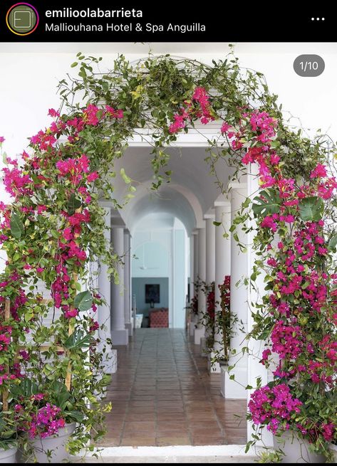 Tropical Arch, Column Decor, Awning Ideas, Rooftop Terrace Design, Flower Arch, Flowers Ideas, Ivory Dress, Tulip Dress, Terrace Design