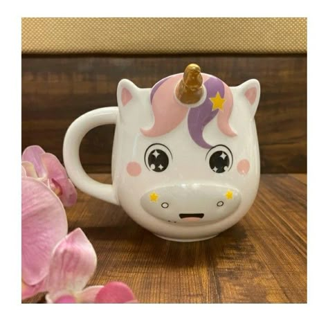 Fantasy world Unicorn Pottery, Whimsical Pottery, Unicorn Coffee Mug, Unicorn Coffee, Ceramica Ideas, Rakhi Gift, Mugs Collection, Golden Horn, Pottery Animals