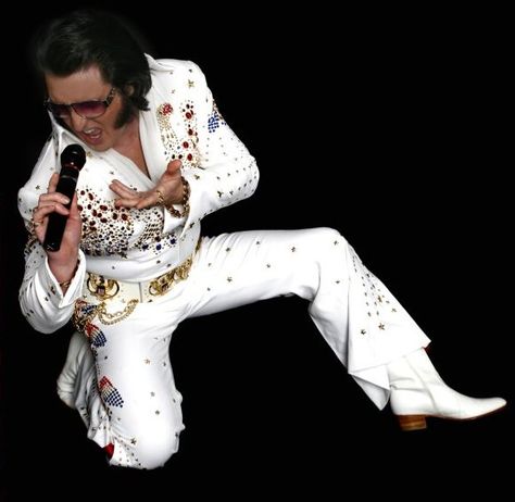 Elvin Priestley has been a Professional Elvis Impersonator since 1982, with many TV and radio appearances such as Friday night live with Suzie Mathis 1983, Channel 4 t4 with Vernon Kay,the Manchester Channel M, BBC 1 and Century FM radio channels to name but a few. Elvis Impersonator, Lazy Town, Great Halloween Costumes, Henley On Thames, Hollywood Costume, Zombie Costume, Wig Hat, Clown Costume, Costume Shoes