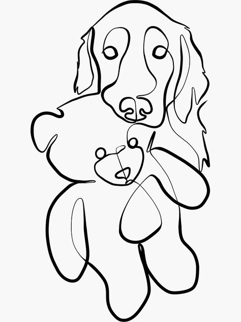 "Golden Retriever Dog One Line Art" Sticker for Sale by ninabundal | Redbubble One Line Art, Dogs Golden Retriever, Retriever Dog, Sticker Art, Golden Retriever, Line Art, Dogs, For Sale, Art