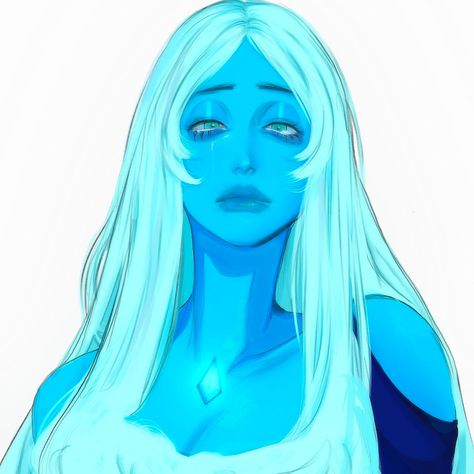 Steven Universe Steven, Diamond Steven Universe, Blue Diamond Steven Universe, Steven Universe Pictures, Long White Hair, Diamond Icon, Blue Skin, Steven Universe Funny, Steven Universe Characters