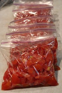 Preety's Kitchen: How To Freeze Fresh Cut/Sliced/Diced Tomatoes Freezing Fresh Diced Tomatoes, How To Make Diced Tomatoes To Freeze, Freezing Tomatoes Without Blanching, How To Freeze Diced Tomatoes, Freezing Tomatoes Diced, Freeze Tomatoes Without Blanching, How To Freeze Tomatoes From The Garden, Freeze Diced Tomatoes, Freezer Vegetables