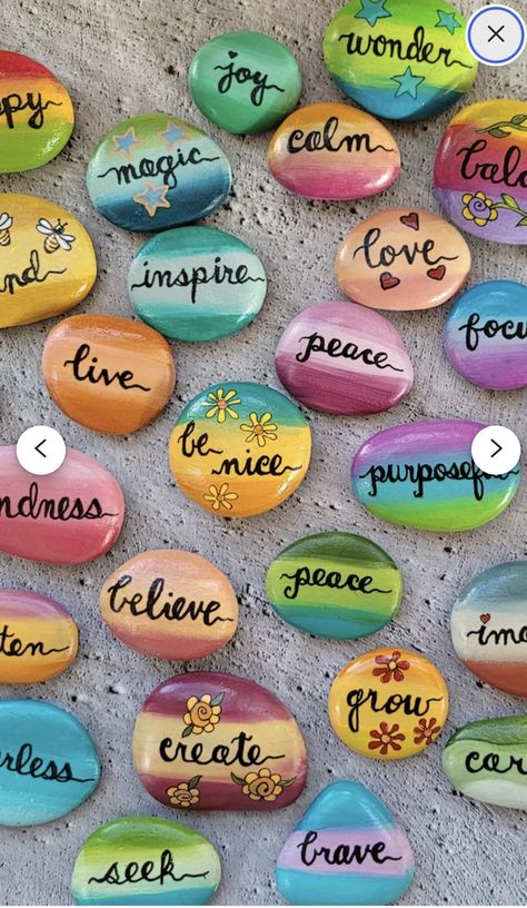 Kindness Rock Painting Ideas, Kindness Rocks Ideas Easy, Positive Rock Painting Ideas, Easy Rock Painting Ideas For Beginners, Painted Rocks Ideas Creative, Affirmation Stones, Simple Rock Painting, Candle Makeover, Rock Painting Ideas