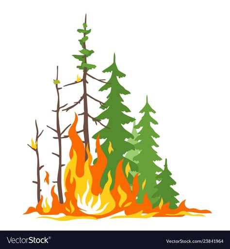 Forest fire poster Royalty Free Vector Image - VectorStock Forest On Fire Drawing, Forest Fire Poster, Deforestation Poster Drawing, Forest Fire Illustration, Forest Fire Drawing, Disaster Drawing, Deforestation Drawing, Deforestation Poster, Burning Forest