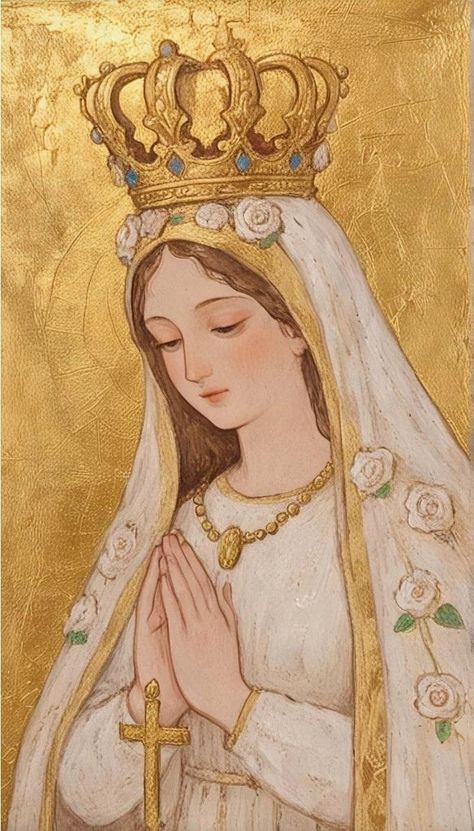 Our Blessed Mother Mary, The Assumption Of Mary Into Heaven, Painting Of Mary, Mother Mary Illustration, Virgen Painting, Ave Maria Wallpaper, Virgin Mary Art Paintings, Mother Mary Painting, Mother Mary Art