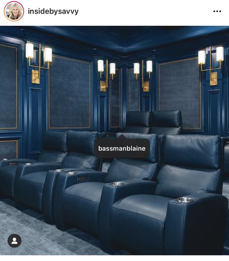 Navy Home Theater Room, Dark Blue Theater Room, Red And Black Home Theater, Regal Movie Theater, Luxury Movie Theater Cinema, Home Theater Rooms, Theater Room, Theatre Design, All Things New