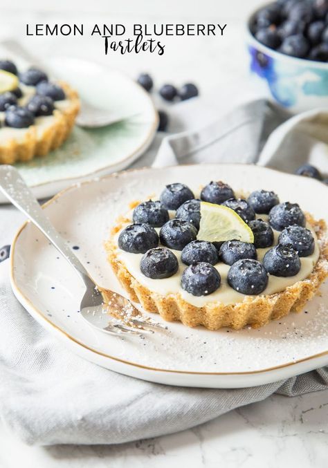 These refreshing, no-bake Lemon and Blueberry Tartlets are packed with citrus goodness and topped with juicy blueberries creating one amazing Summer dessert! Blueberry Tartlets, Easy Blueberry Crumble, Fresh Blueberry Recipes, Lemon And Blueberry, Tartlets Recipe, Best Blueberry Muffins, Dessert Places, Blueberry Crumble, Easy Blueberry