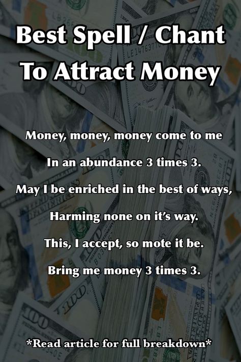 Manifesting Money Money Spell Chant, Abundance Spells, Manifesting Money Affirmations, Money Spells Magic, Witchy Spells, Money Mantra, Powerful Money Spells, Money Prayer, Money Attraction