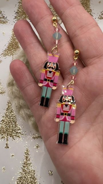 Nutcracker Clay Earrings, Nutcracker Earrings, Pastel Nutcracker, Christmas Jewelry Diy, Crafty Fox, Winter Earrings, Cute Pastel, Christmas Earrings, Christmas Jewelry