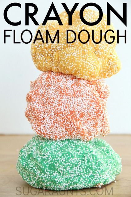 Use broken crayons to make homemade Crayon floam dough in less than 15 minutes.  So easy and a fun sensory play floam. Homemade Crayons, Crayon Party, Sensory Classroom, Preschool Sensory, Making Crayons, Sensory Dough, Child Activities, School Age Activities, Preschool Play