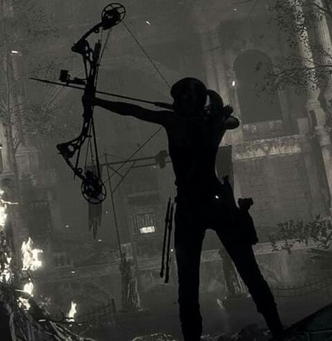 Archery Aesthetic, Dystopian Aesthetic, Tomb Raider Game, Tomb Raider Lara Croft, Dystopian Books, Lara Croft Tomb, Bow And Arrow, Lara Croft, Fantasy Aesthetic