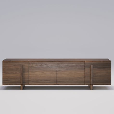 Cb2 Sideboard, Japandi Credenza Design, Japanese Sideboard, Minimalist Wood Furniture, Sideboard Walnut, Bedhead Design, 80's Room, Elegant Bedroom Design, Brutalist Sideboard