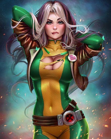 #marvel #character Rogue Xmen, Marvel Rogue, Dc Comics Girls, Marvel Heroines, Female Superhero, Marvel Characters Art, Comics Girls, Marvel Comics Art, Marvel Girls