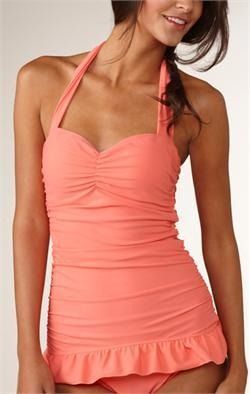 Down-East-Basics-Swimwear-Summer-2011 Peach Bathing Suit, Peach Swimsuit, Conservative Swimsuit, Pink Cover, Peach Colour, Modest Swimsuits, Cute Bathing Suits, Cute Swimsuits, Peachy Pink