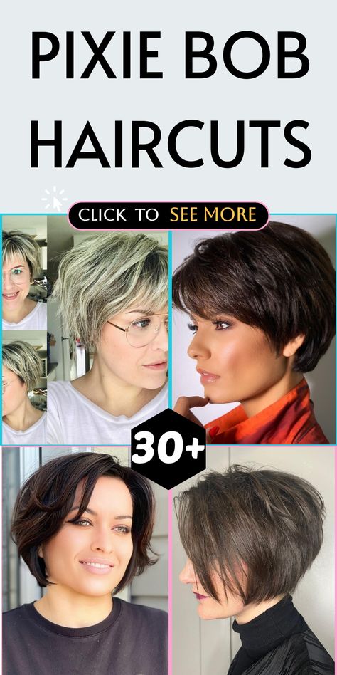 Discover the perfect fusion of sassiness and versatility with Pixie Bob Haircuts! Whether you prefer a sleek, polished look or a tousled, textured vibe, our haircut ideas are sure to highlight your features and infuse a hint of whimsical charm into your style. Stand out from the crowd with this chic yet playful hairstyle that radiates confidence and individuality. Explore the enchanting world of Pixie Bob Haircuts today! Textured Pixie Bob, Pixie Bob Haircut Layered, Growing A Pixie Into A Bob, Really Short Bob, Reverse Bob Haircut, Growing Out Pixie Cut, Very Short Bob Hairstyles, Very Short Bangs, Bixie Haircut