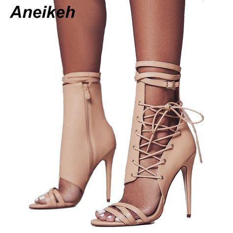 High Heel Gladiator Sandals, High Gladiator Sandals, Gladiator High Heels, Lace Up High Heels, Womens Gladiator Sandals, Ankle Strap High Heels, Zipper Heels, Peep Toe Sandals, High Heel Boots Ankle