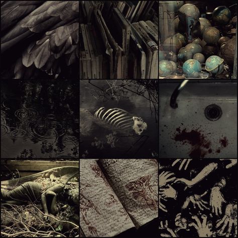 Dark Mood Board Aesthetic, Clairvoyance Aesthetic, Olive Mood Board, Dark Colors Aesthetic, Skull Moodboard, Mood Boards Aesthetic Dark, Color Scheme Aesthetic, Aesthetic Character Moodboard, Alt Moodboard