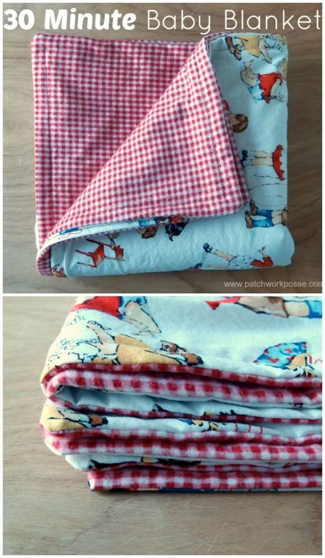 Baby Blanket Tutorial, Diy Baby Blanket, Easy Baby Blanket, Pop Tart, Sewing Machine Projects, Diy Bebe, Patchwork Baby, Sew Ins, Blanket Diy