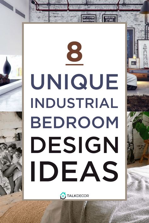 Exposed brick walls, metal furniture, beams, woods, and steels are the characteristic of industrial room design. When you want to create industrial bedroom design, those elements should appear. Actually, you can mix industrial bedroom with modern design as well. #bedroomdesign #industrialbedroom #uniquebedroom #bedroomideas Industrial Bedroom Decor Ideas, Industrial Headboard Ideas, Industrial Style Bedroom Ideas, Industrial Bedrooms, Industrial Chic Bedroom, Industrial Leather Bed, Industrial Chic Bed, Industrial Bedroom Ideas, Cool Bedroom Ideas For Men