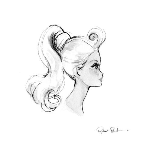 Barbie Line Art, Barbie Sketch Drawing, Barbie Sketches Pencil, Barbie Drawing Ideas, Barbie Side Profile, Barbie Sketchbook, Barbie Drawing Sketches, Barbie Drawing Easy, Barbie Doll Drawing