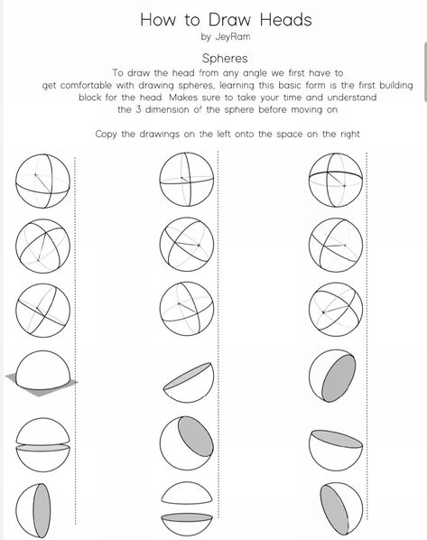 Circle Practice Drawing, Sphere Drawing Practice, Shape Exercise Drawing, Sphere Drawing Reference, Art Fundamentals Practice, Spheres Drawing, Drawing Exercises For Beginners, Sphere Drawing, Practice Drawing Shapes