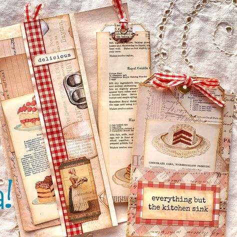 Scrapbook Cooking Page Ideas, Vintage Cookbook Junk Journal, Junk Journal Recipe Book, Recipe Junk Journal Ideas, Recipe Scrapbooking Ideas, Recipe Journal Ideas Layout, Cookbook Junk Journal, Recipe Junk Journal, Handmade Recipe Book