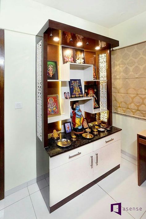 Puja Unit Design, Living Room Partition Wall Design, Partition Wall Design, Pooja Door Design, Room Partition Wall, Room Divider Ideas, Divider Ideas, Stand Tv, House Outer Design