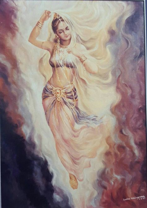 Shraddha adarkar - Apsara Apsara Aesthetic, Apsara Painting, Indian Lady Painting, Sanatan Dharam, Radha Beauty, Oil Portraits, Medieval Era, Indian History Facts, Egyptian Beauty